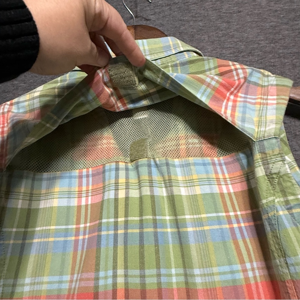 Christopher & Banks Plaid Sleeveless Zip Up Shirt Stretch Size XL - Picture 5 of 10